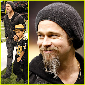 Brad Pitt & Maddox: New Orleans Football Time!