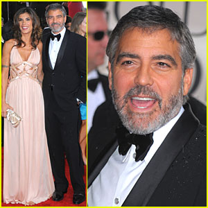 George Clooney & Elisabetta Canalis - Golden Globes 2010 Red Carpet