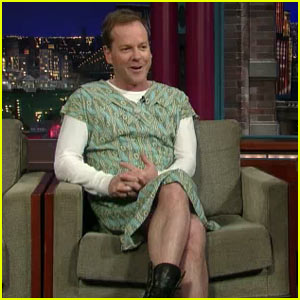 Kiefer Sutherland Wears Dress on Letterman