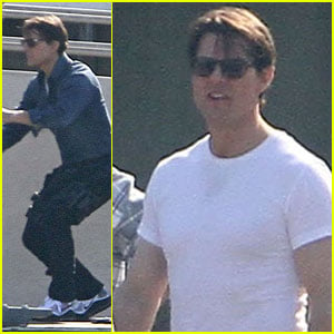 Tom Cruise Works Up A Sweat on the 'Knight and Day' Set