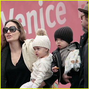 Brad Pitt & Angelina Jolie's Twins: From Venice To Paris