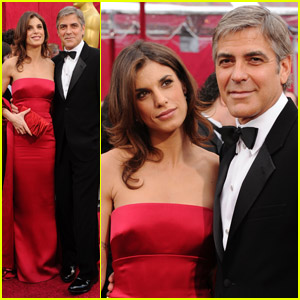 George Clooney & Elisabetta Canalis -- Oscars 2010 Red Carpet