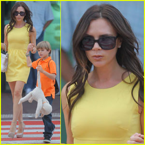 Victoria Beckham: Mellow Yellow Arrival in Cannes