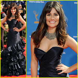 Lea Michele - Emmys 2010 Red Carpet