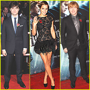 Emma Watson: 'Deathly Hallows' World Premiere with Rupert & Daniel!