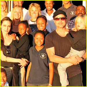 Angelina Jolie & Brad Pitt: Photo with Namibia Hosts!