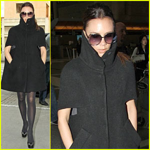 Victoria Beckham: High Cut Collar at LAX!