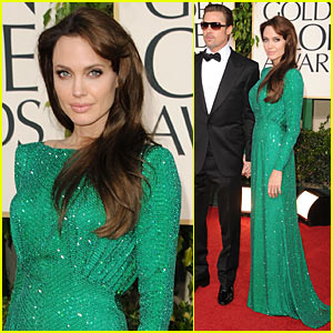 Angelina Jolie - Golden Globes 2011 Red Carpet with Brad Pitt!