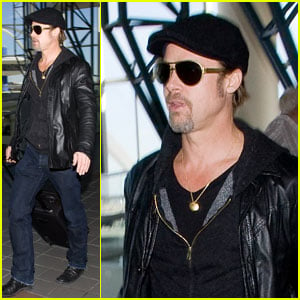Brad Pitt: Leather Liftoff at LAX