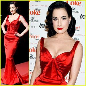 Dita Von Teese: Red Dress for the Heart Truth Show!
