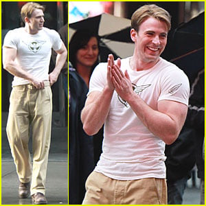 Chris Evans: Filming in Times Square with Samuel L. Jackson!