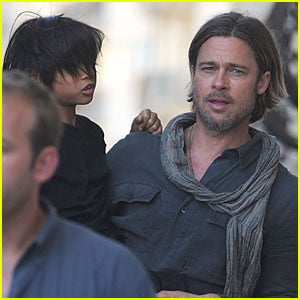 Brad Pitt: 'World War Z' Set with Pax!