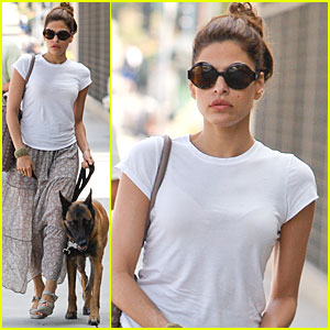 Eva Mendes: Out for a Walk with Hugo