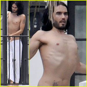 Russell Brand: Shirtless Meditation in Miami Beach!