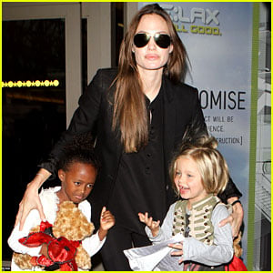 Angelina Jolie: LAX Landing with Shiloh & Zahara!