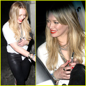 Hilary Duff: Leather Pants at Playhouse!