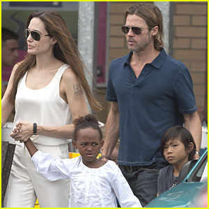 Angelina Jolie & Brad Pitt: Bike Store with the Kids!