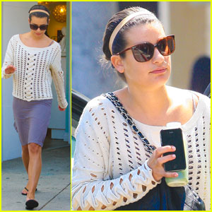 Lea Michele: Back at Work With Idina Menzel!