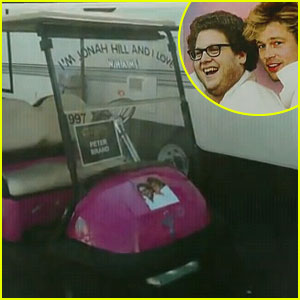 Brad Pitt Shrink Wraps Jonah Hill's Golf Cart