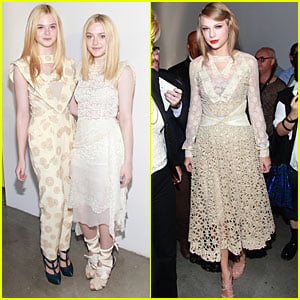 Dakota & Elle Fanning: Rodarte Fashion Show with Taylor Swift!