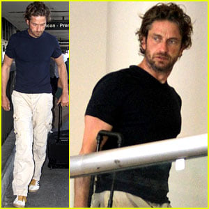 Gerard Butler Lifts Off From LAX!