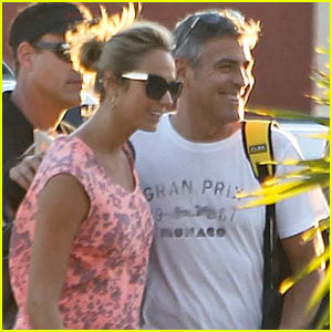 George Clooney & Stacy Keibler Head Home from Cabo