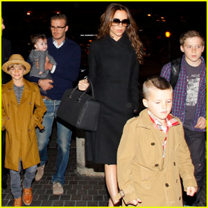 David & Victoria Beckham Leave L.A. With the Family