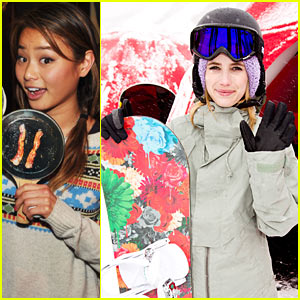 Emma Roberts & Jamie Chung: Sundance Snowboarding Lessons!