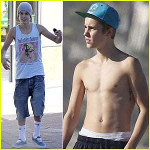 Justin Bieber: Shirtless Beach Time!