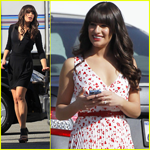 Lea Michele: 'Glee' Set with Jeff Goldblum!