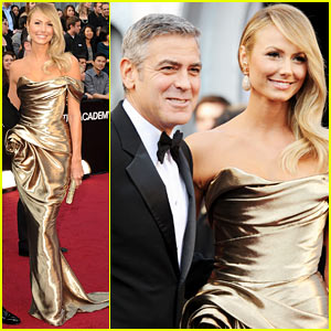 George Clooney & Stacy Keibler - Oscars 2012 Red Carpet
