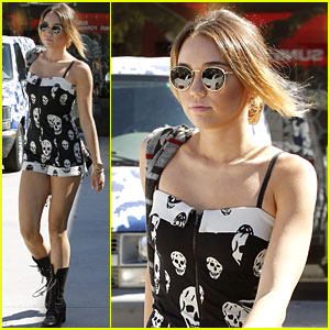 Miley Cyrus: Skull Dress at Pilates!
