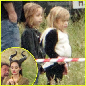 Angelina Jolie: Twins Visit 'Maleficent' Set!