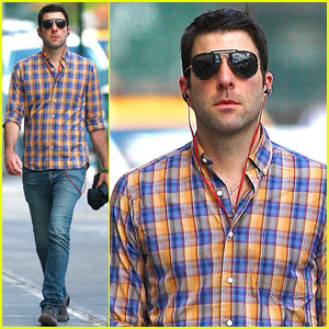 Zachary Quinto Walks in the West Village