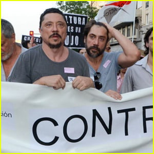 Javier Bardem: Madrid Protester with Brother Carlos!