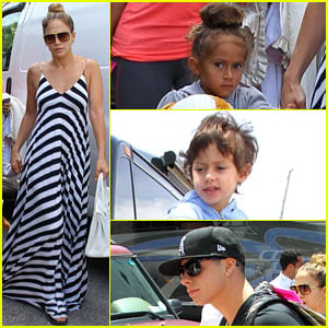 Jennifer Lopez & Casper Smart: Miami Arrival with Max & Emme!