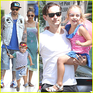 Tobey Maguire & Nicole Richie: Birthday Party With Kids!