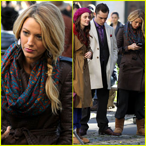 Blake Lively: 'Gossip Girl' Set with Leighton Meester & Ed Westwick!
