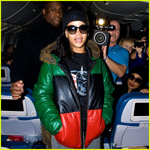 Rihanna Emerges on 777 Tour Flight to NYC - First Pics!