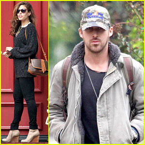 Ryan Gosling & Eva Mendes Visit Friends Separately