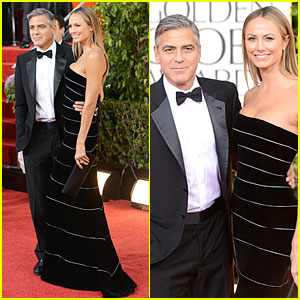 George Clooney & Stacy Keibler - Golden Globes 2013 Red Carpet