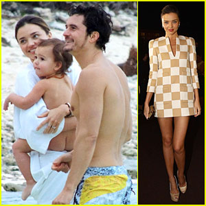 Miranda Kerr & Shirtless Orlando Bloom: Beach Vacation with Flynn!