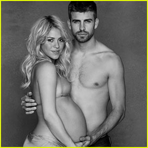 Shakira: Bare Baby Bump with Shirtless Gerard Pique!