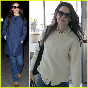 Katie Holmes Flies From JFK to LAX!