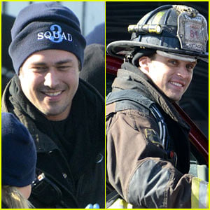 Taylor Kinney Films 'Chicago Fire' While Lady Gaga Gets Hip Surgery
