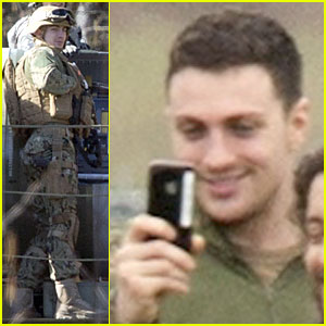 Aaron Taylor-Johnson: Military Uniform on 'Godzilla' Set!