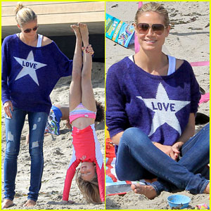 Heidi Klum: Beach Handstands with Leni!