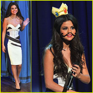 Selena Gomez: Mustache Beauty on 'Fallon'!