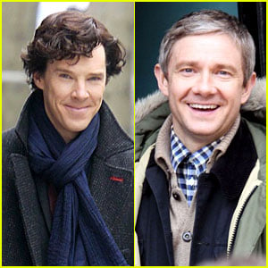 Benedict Cumberbatch: 'Sherlock' Set with Martin Freeman!