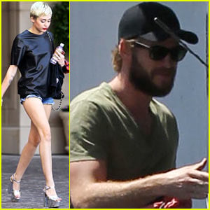 Miley Cyrus Rocks Metallic Heels, Liam Hemsworth Works it Out